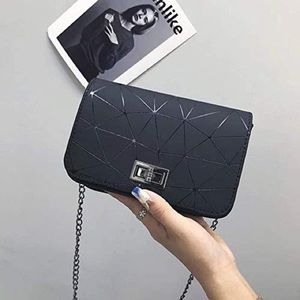 Black Geometric Cross Body Bag NWT